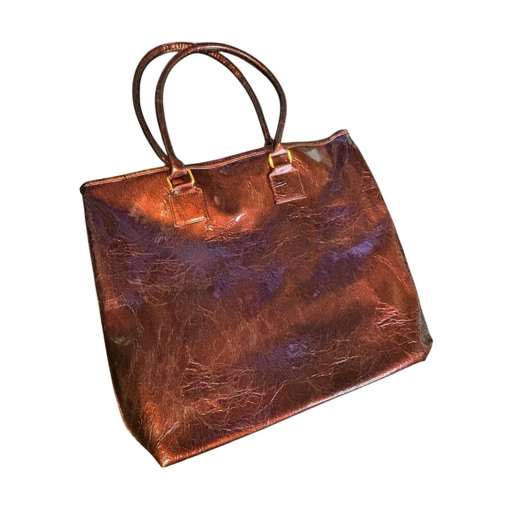 Estee Lauder Metallic  Tote Bag Burgundy Double Handles & Spacious Interior